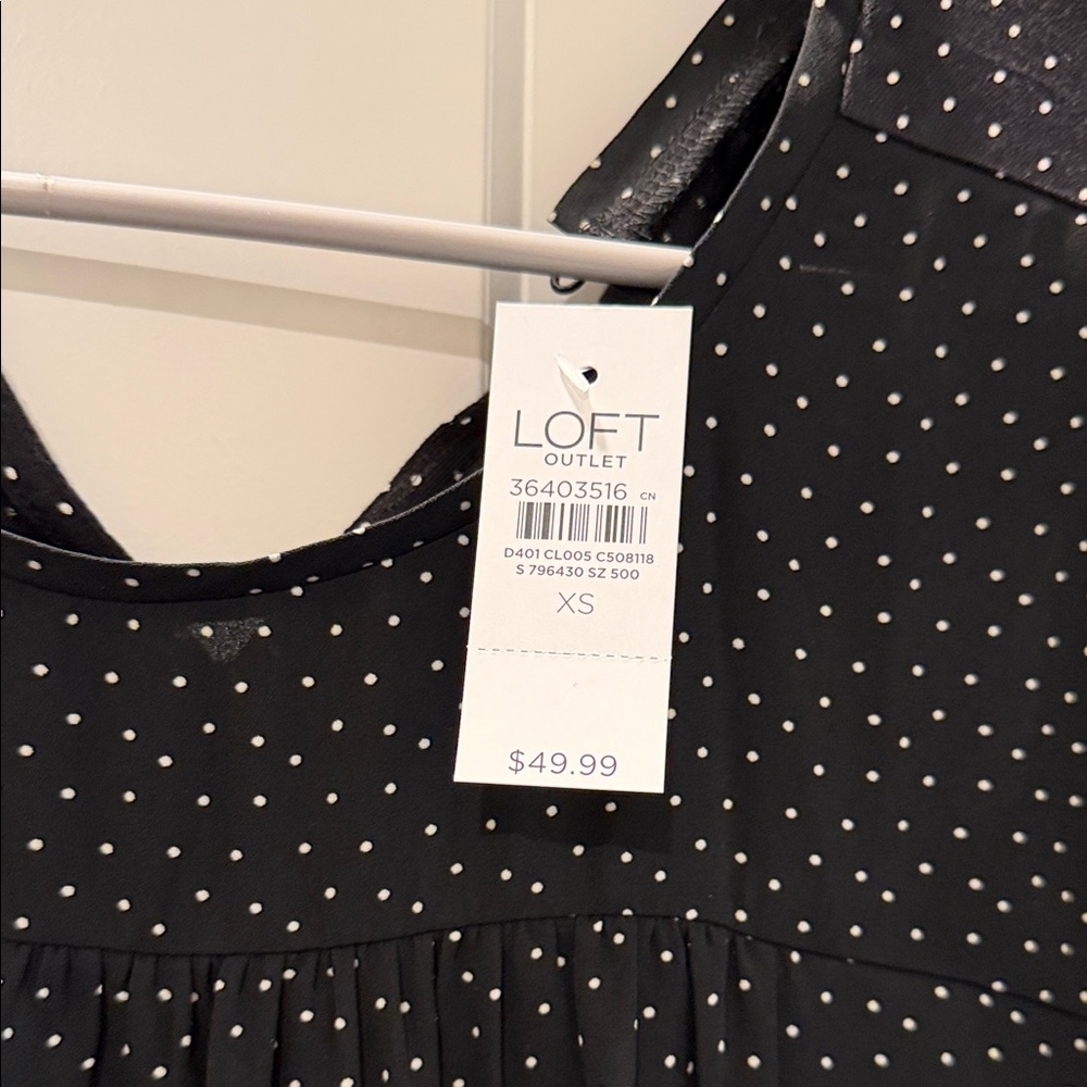 LOFT NWT Black and White Polka Dot Blouse Size XS - Picture 2 of 2